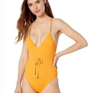 Trina Turk Yellow Daisy Floral Swimsuit Size 14